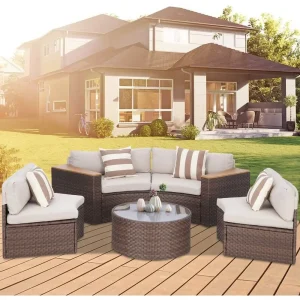Outdoor Half Moon Patio Furniture 5-Piece
