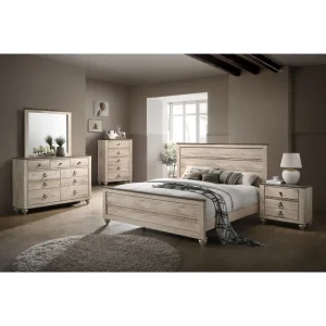 White Wash Finish Bedroom Set