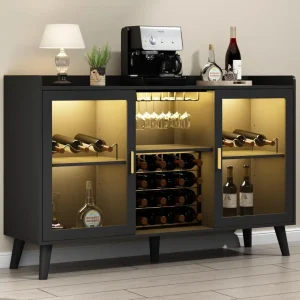 Wine Bar Cabinet with LED Light